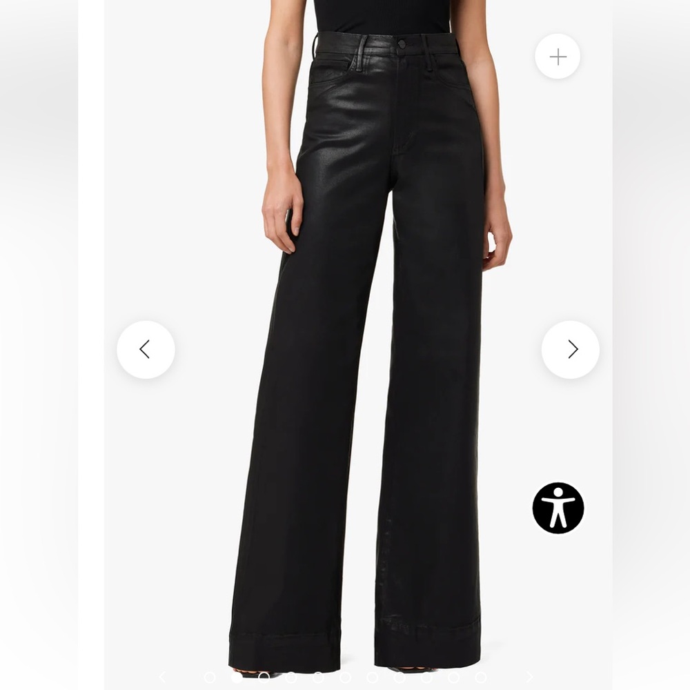 JOES JEANS THE MIA
HIGH RISE WIDE LEG COATED BLACK JEANS SCULPTING HOLDS YOU IN